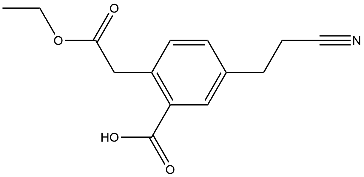 Ethyl 2-carboxy-4-(2-cyanoethyl)phenylacetate Structure