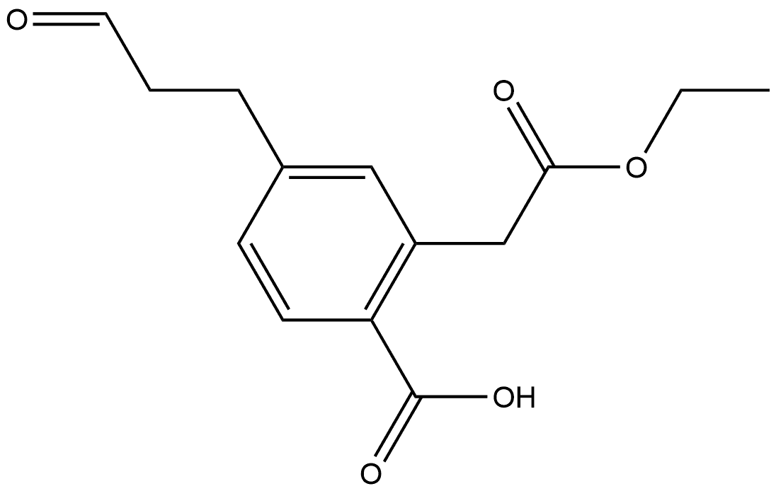 Ethyl 2-carboxy-5-(3-oxopropyl)phenylacetate Structure