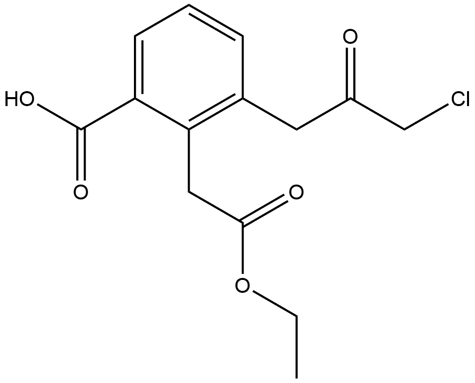 Ethyl 2-carboxy-6-(3-chloro-2-oxopropyl)phenylacetate Structure