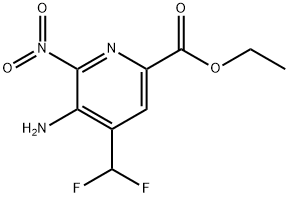 Ethyl 3-amino-4-(difluoromethyl)-2-nitropyridine-6-carboxylate Structure