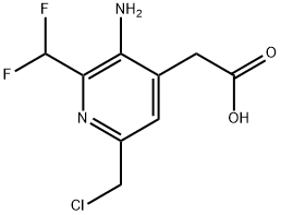 3-Amino-6-(chloromethyl)-2-(difluoromethyl)pyridine-4-acetic acid Structure