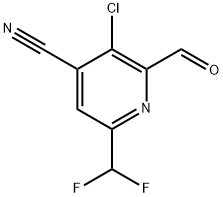 3-Chloro-4-cyano-6-(difluoromethyl)pyridine-2-carboxaldehyde Structure