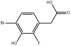 4-Bromo-2-fluoro-3-hydroxyphenylacetic acid Structure