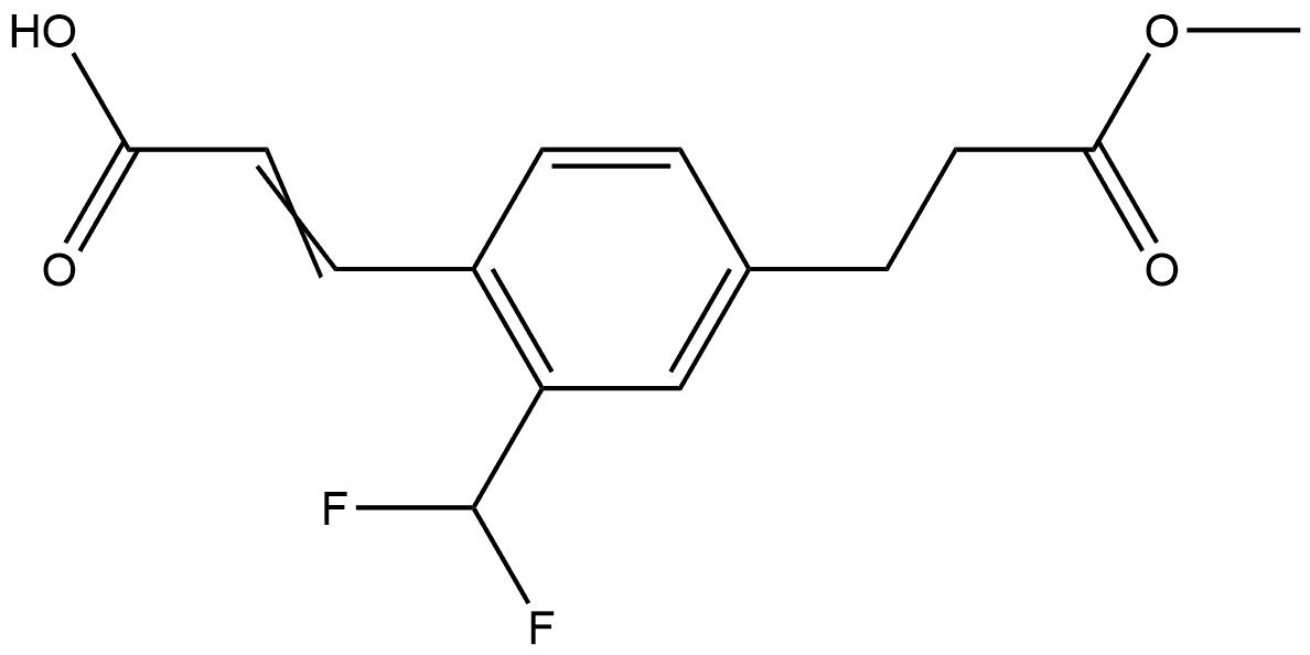 2-(Difluoromethyl)-4-(3-methoxy-3-oxopropyl)cinnamic acid 구조식 이미지
