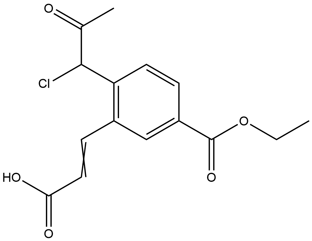 Ethyl 3-(2-carboxyvinyl)-4-(1-chloro-2-oxopropyl)benzoate Structure