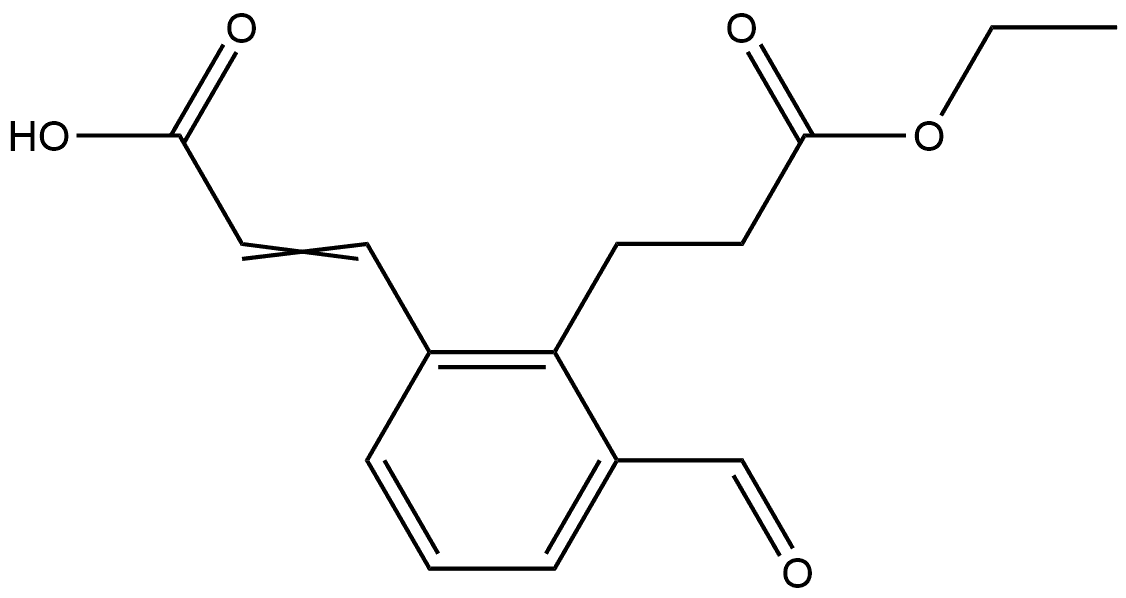 2-(3-Ethoxy-3-oxopropyl)-3-formylcinnamic acid Structure