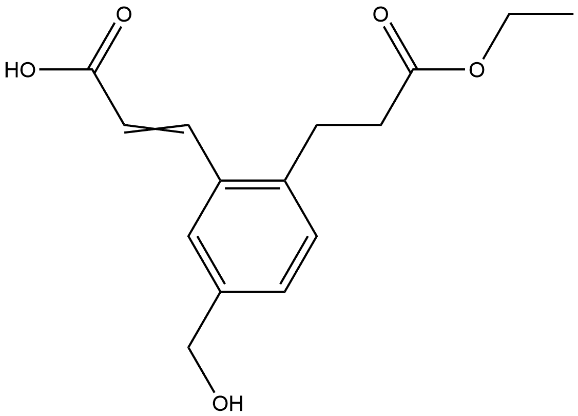 2-(3-Ethoxy-3-oxopropyl)-5-(hydroxymethyl)cinnamic acid Structure