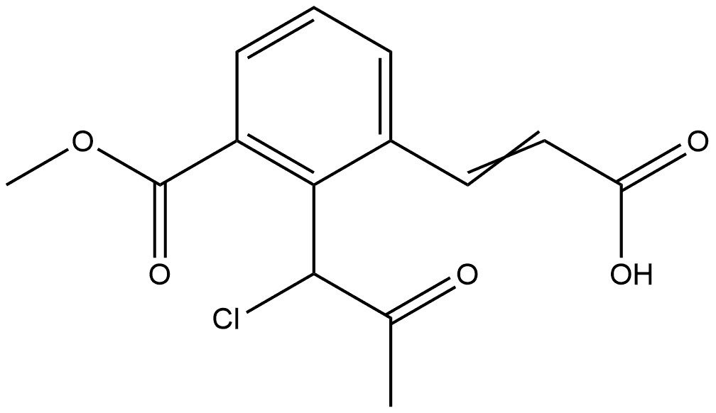 Methyl 3-(2-carboxyvinyl)-2-(1-chloro-2-oxopropyl)benzoate Structure