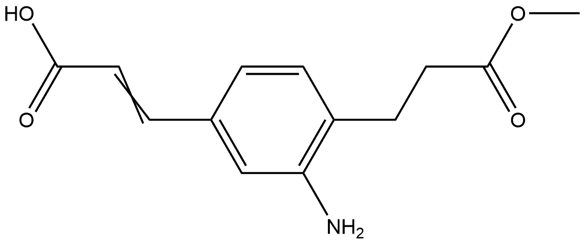 (E)-3-(3-Amino-4-(3-methoxy-3-oxopropyl)phenyl)acrylic acid Structure