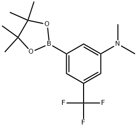 Benzenamine, N,N-dimethyl-3-(4,4,5,5-tetramethyl-1,3,2-dioxaborolan-2-yl)-5-(trifluoromethyl)- Structure