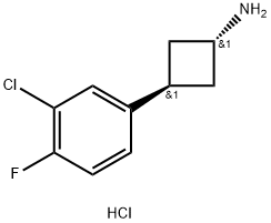 3-(3-chloro-4-fluorophenyl)cyclobutan-1-amine hydrochloride, trans Structure