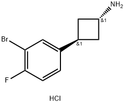 3-(3-bromo-4-fluorophenyl)cyclobutan-1-amine hydrochloride, trans Structure