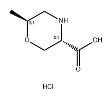 3-Morpholinecarboxylic acid, 6-methyl-,hydrochloride(1:1),(3R,6R)-rel- 구조식 이미지