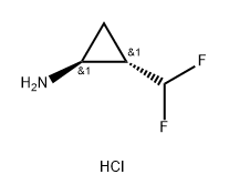 trans,rel-(1R,2R)-2-(difluoromethyl)cyclopropan-1-amine hydrochloride Structure