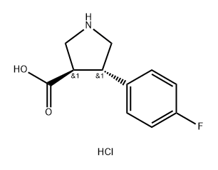 (3R,4S)-4-(4-Fluorophenyl)pyrrolidine-3-carboxylic acid hydrochloride Structure