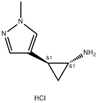 trans-2-(1-methyl-1H-pyrazol-4-yl)cyclopropan-1-amine dihydrochloride Structure