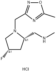 {[(2S,4S)-4-fluoro-1-[(5-methyl-1,2,4-oxadiazol-3-yl)methyl]pyrrolidin-2-yl]methyl}(methyl)amine dihydrochloride 구조식 이미지