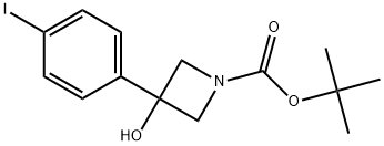 1,1-Dimethylethyl 3-hydroxy-3-(4-iodophenyl)-1-azetidinecarboxylate Structure