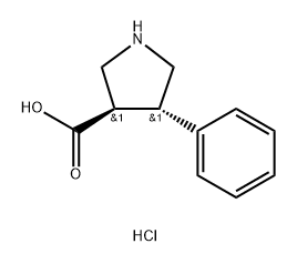 (3R,4S)-4-Phenylpyrrolidine-3-carboxylic acid hydrochloride Structure