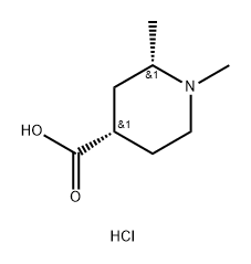 1,2-dimethylpiperidine-4-carboxylic acid hydrochloride, cis 구조식 이미지