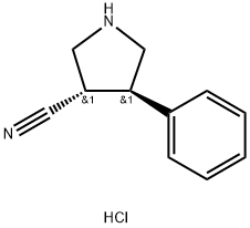 trans-4-phenylpyrrolidine-3-carbonitrile hydrochloride Structure