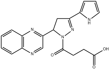 4-(3-(1H-pyrrole-2-yl)-5-(quinoxaline-2-yl)-4,5-dihydro-1H-pyrazole-1-yl)-4-oxobutanoic acid Structure