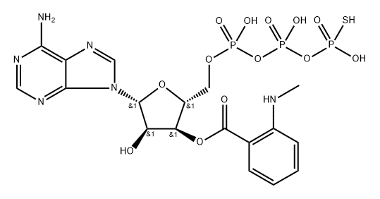 2',3'-O-(N-Methyl-anthraniloyl)-adenosine-5'-(gamma-thio)-triphosphate triethylammonium salt Structure