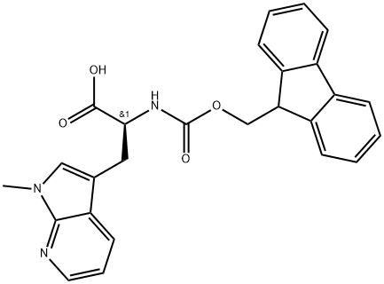 1H-Pyrrolo[2,3-b]pyridine-3-propanoic acid, α-[[(9H-fluoren-9-ylmethoxy)carbonyl]amino]-1-methyl-, (αS)- Structure