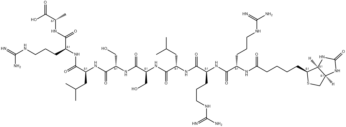 BIOTINYL-ARG-ARG-LEU-SER-SER-LEU-ARG-ALA-OH Structure