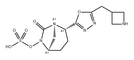 (2S,5R)-2-(5-(azetidin-3-ylmethyl)-1,3,4-oxadiazol-2-yl)-7-oxo-1,6-diazabicyclo[3.2.1]octan-6-yl hydrogen sulfate Structure