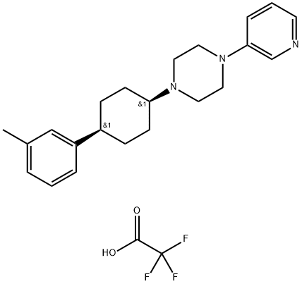 Piperazine, 1-[cis-4-(3-methylphenyl)cyclohexyl]-4-(3-pyridinyl)-, 2,2,2-trifluoroacetate (1:2) 구조식 이미지
