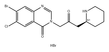 (+)-Deoxyhalofebrifugine Dihydrobromide Structure