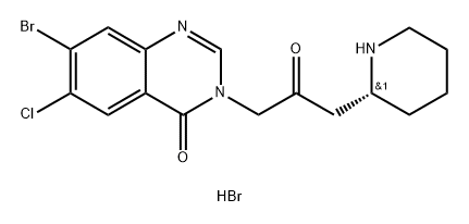 (+)-Deoxyhalofebrifugine Dihydrobromide Structure