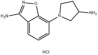 7-(3-aminopyrrolidin-1-yl)benzo[d]isoxazol-3-amine hydrochloride Structure