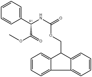 Benzeneacetic acid, α-[[(9H-fluoren-9-ylmethoxy)carbonyl]amino]-, methyl ester, (αS)- Structure