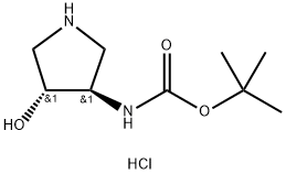 tert-butyl rac-[(3R,4R)-4-hydroxy-3-pyrrolidinyl]carbamate hydrochloride Structure