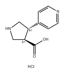 3-?Pyrrolidinecarboxyli?c acid, 4-?(4-?pyridinyl)?-?, hydrochloride (1:2)?, (3R,?4S)?- Structure