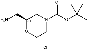 4-Morpholinecarboxylic acid, 2-(aminomethyl)-, 1,1-dimethylethyl ester, hydrochloride (1:1), (2S)- 구조식 이미지
