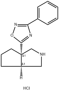 5-[octahydrocyclopenta[c]pyrrol-3a-yl]-3-phenyl-1,2,4-oxadiazole hydrochloride Structure