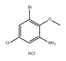 3-Bromo-5-chloro-2-methoxyaniline HCl 구조식 이미지