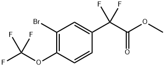 Benzeneacetic acid, 3-bromo-α,α-difluoro-4-(trifluoromethoxy)-, methyl ester Structure