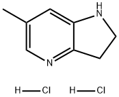 1H-Pyrrolo[3,2-b]pyridine, 2,3-dihydro-6-methyl-, hydrochloride (1:2) 구조식 이미지