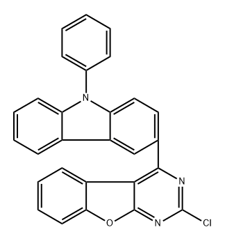 2-Chloro-4-(9-phenyl-9H-carbazol-3-yl)benzofuro[2,3-d]pyrimidine Structure