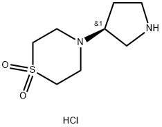 Thiomorpholine, 4-(3S)-3-pyrrolidinyl-, 1,1-dioxide, dihcl Structure