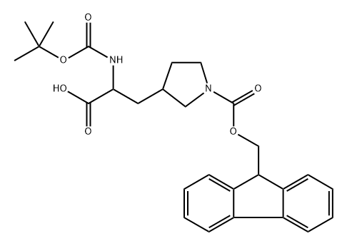 2-{[(tert-butoxy)carbonyl]amino}-3-(1-{[(9H-fluoren -9-yl)methoxy]carbonyl}pyrrolidin-3-yl)propanoic acid Structure