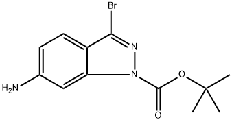 tert-butyl 6-amino-3-bromo-1H-indazole-1-carboxylate 구조식 이미지