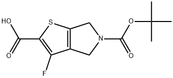 5-(tert-butoxycarbonyl)-3-fluoro-5,6-dihydro-4H-thieno[2,3-c]pyrrole-2-carboxylic acid 구조식 이미지