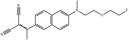 Propanedinitrile, 2-[1-[6-[[2-(2-fluoroethoxy)ethyl]methylamino]-2-naphthalenyl]ethylidene]- Structure