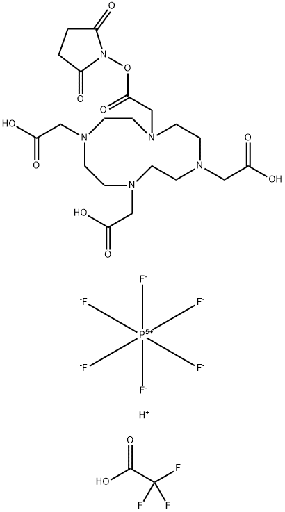 DOTA-NHS-ester Hexafluorophosphate TFA Salt (Technical Grade) Structure