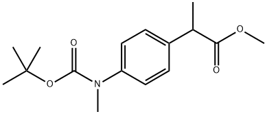 Benzeneacetic acid, 4-[[(1,1-dimethylethoxy)carbonyl]methylamino]-α-methyl-, methyl ester Structure